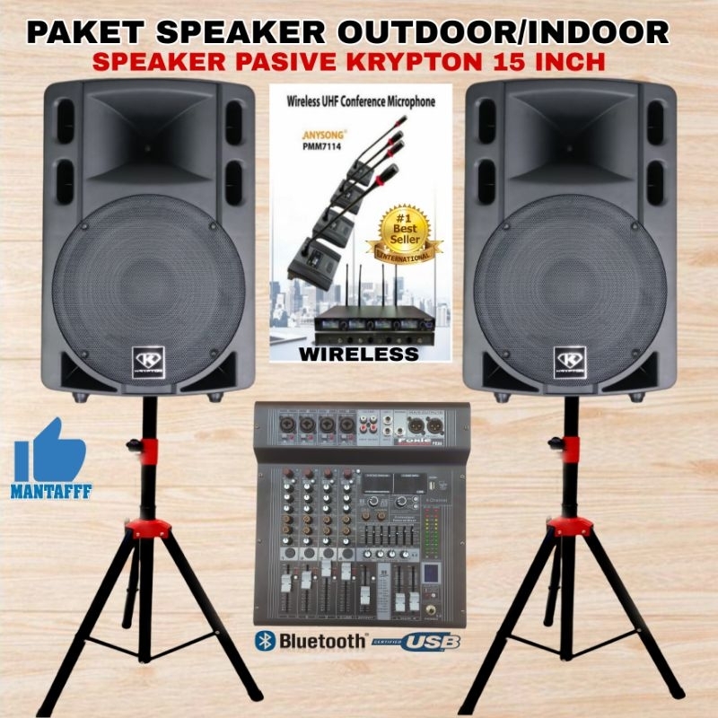 PAKET SPEAKER INDOOR OUTDOOR SPEAKER KRYPTON 15 INCH