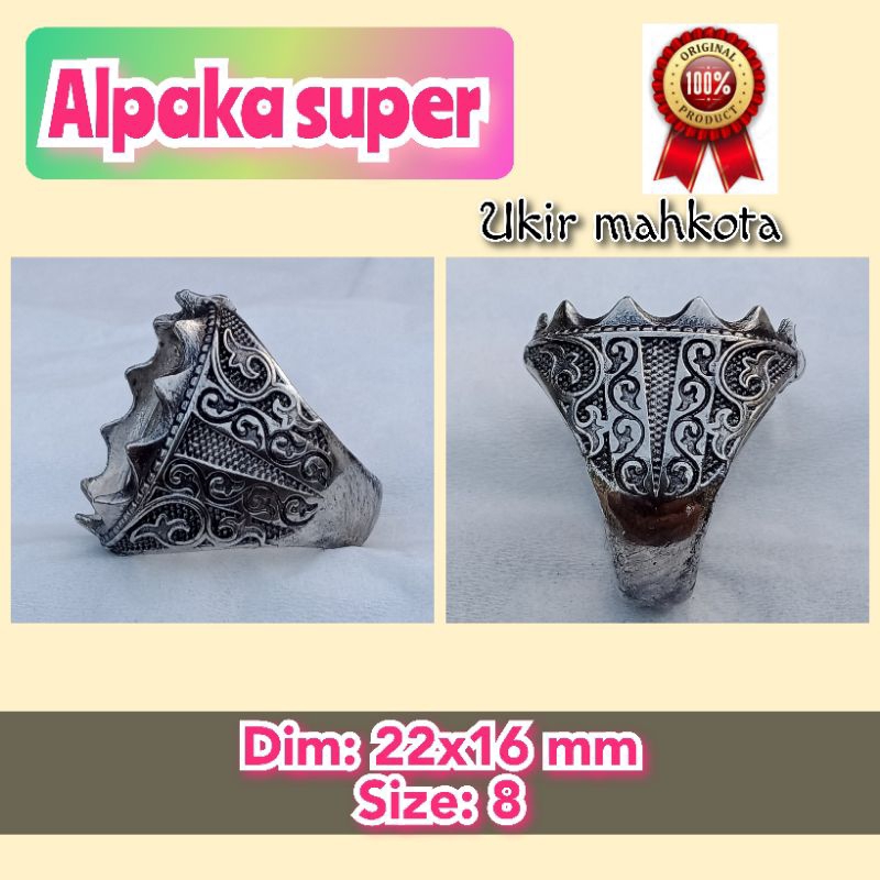 emban batu akik dan permata alpaka super ukir mahkota.29