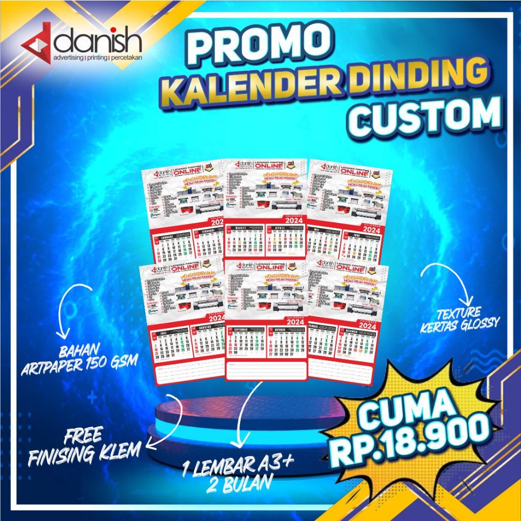 

KALENDER 2024 CUSTOM KALENDER DINDING ISI 6 LEMBAR/1 lembar 2 bulan