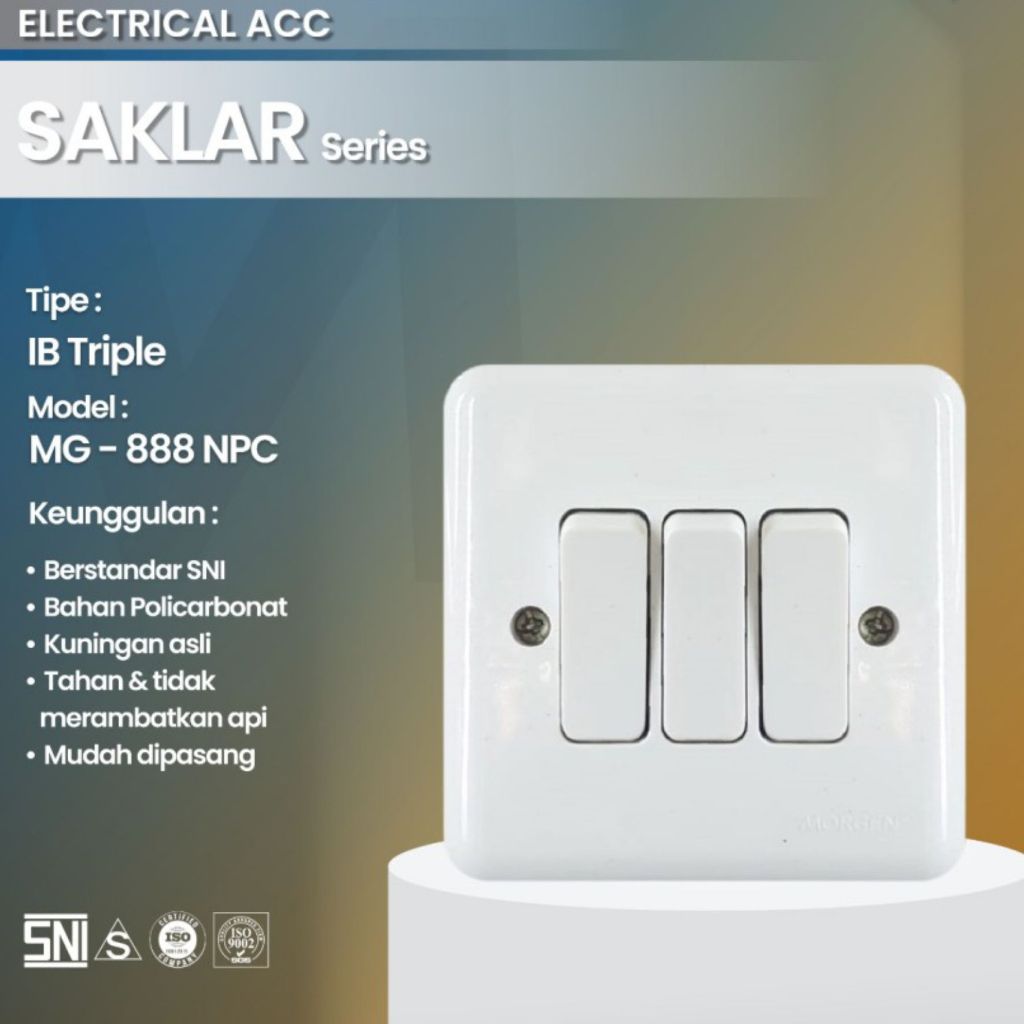 Saklar Tripel Morgen MG-888 NPC Warna Putih