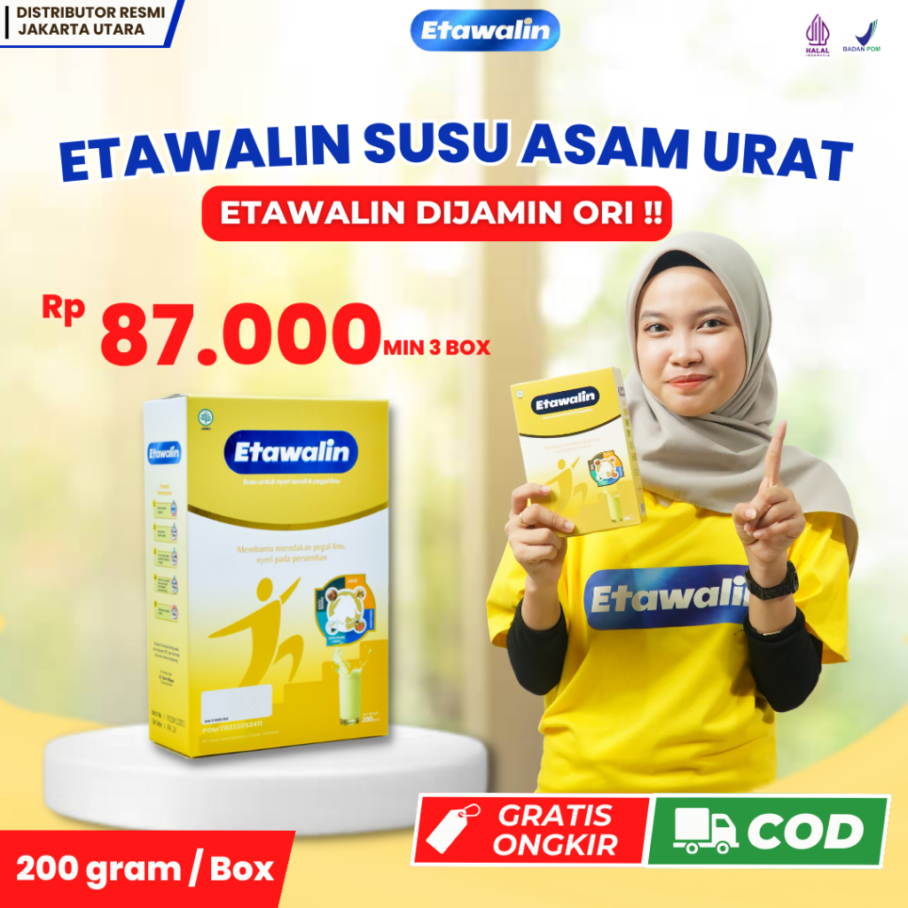 

Etawalin Paket 1 BOX 100% Original - Susu Terapi Sendi - Susu Kambing Etawa Bantu Atasi Masalah Asam Urat - Nyeri Sendi Dan Pegal Linu - Bisa COD