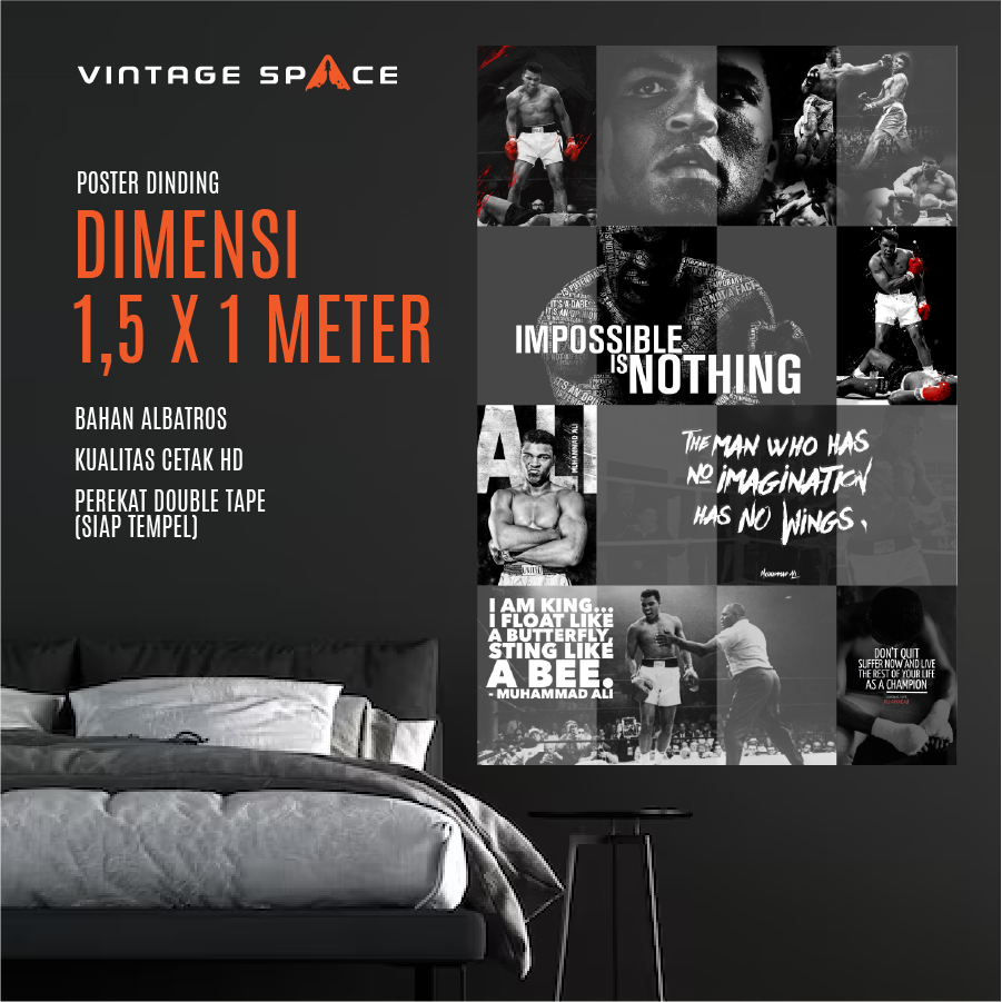 Wallpaper dinding / poster muhammad ali / wallpaper tembok