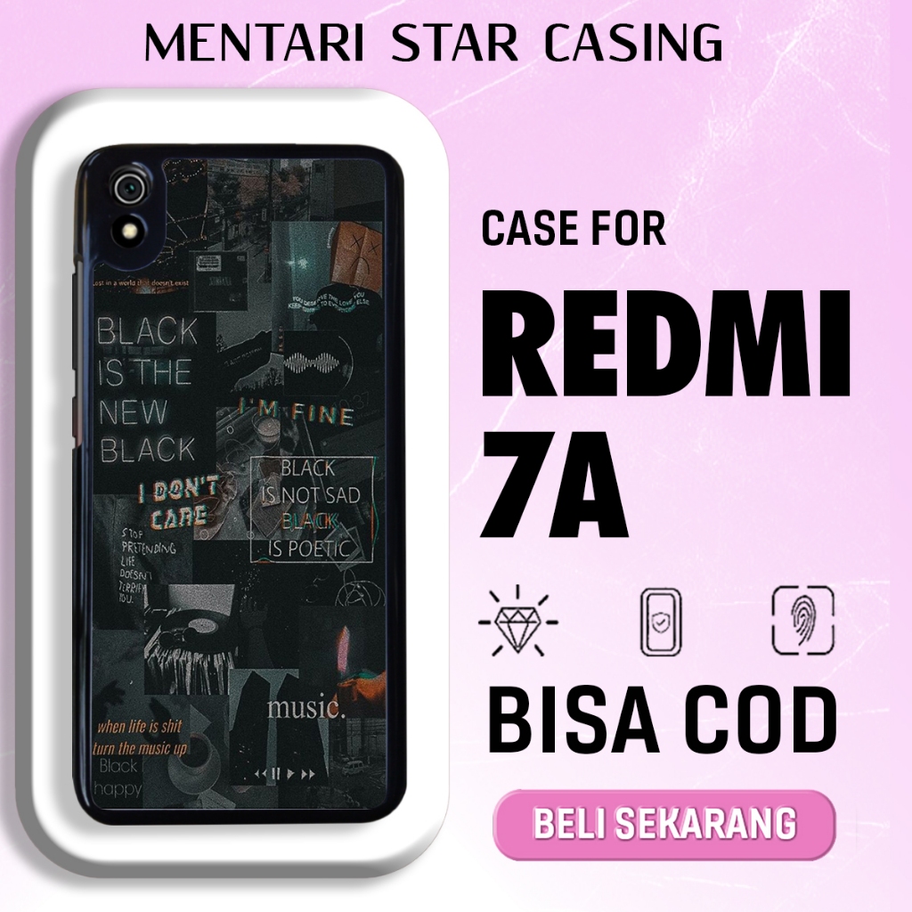 Case REDMI 7A Terbaru Motif AESTHETIC Keren Lucu Keren Softcase Hardcase Glossy Premium Kekinian Gel