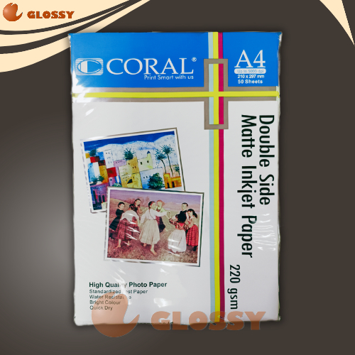 

bib Kertas Coral Double Side Matte Inkjet Paper 220 Gsm