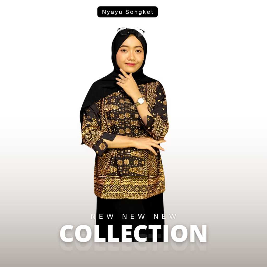 Nyayu Songket - Baju Batik Atasan Wanita MotIf Jumputan Model C