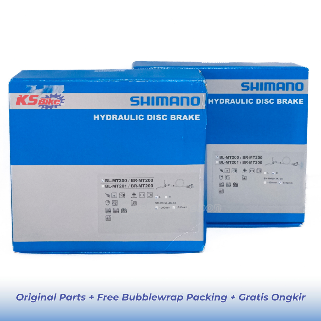 Brake Set Rem Hidrolik Shimano Altus MT200 Hydraulic Disc Brake Sepeda MTB Lipat Federal Rem Cakram 