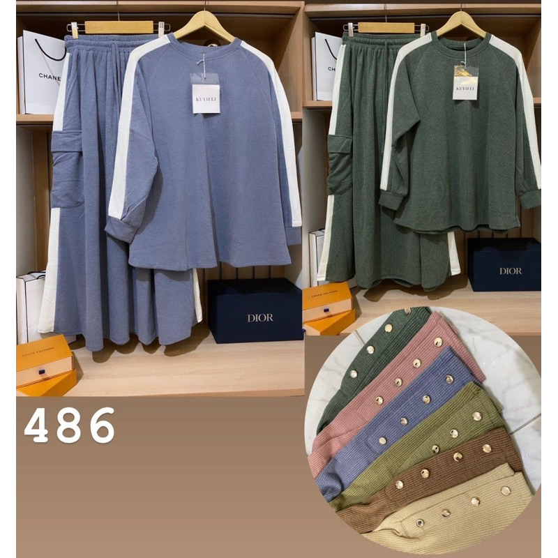 Kuyifei 486//One set rok//Setelan rajut premium//Setelan rok Kuyifei//One set rok//Set rok//Set wani