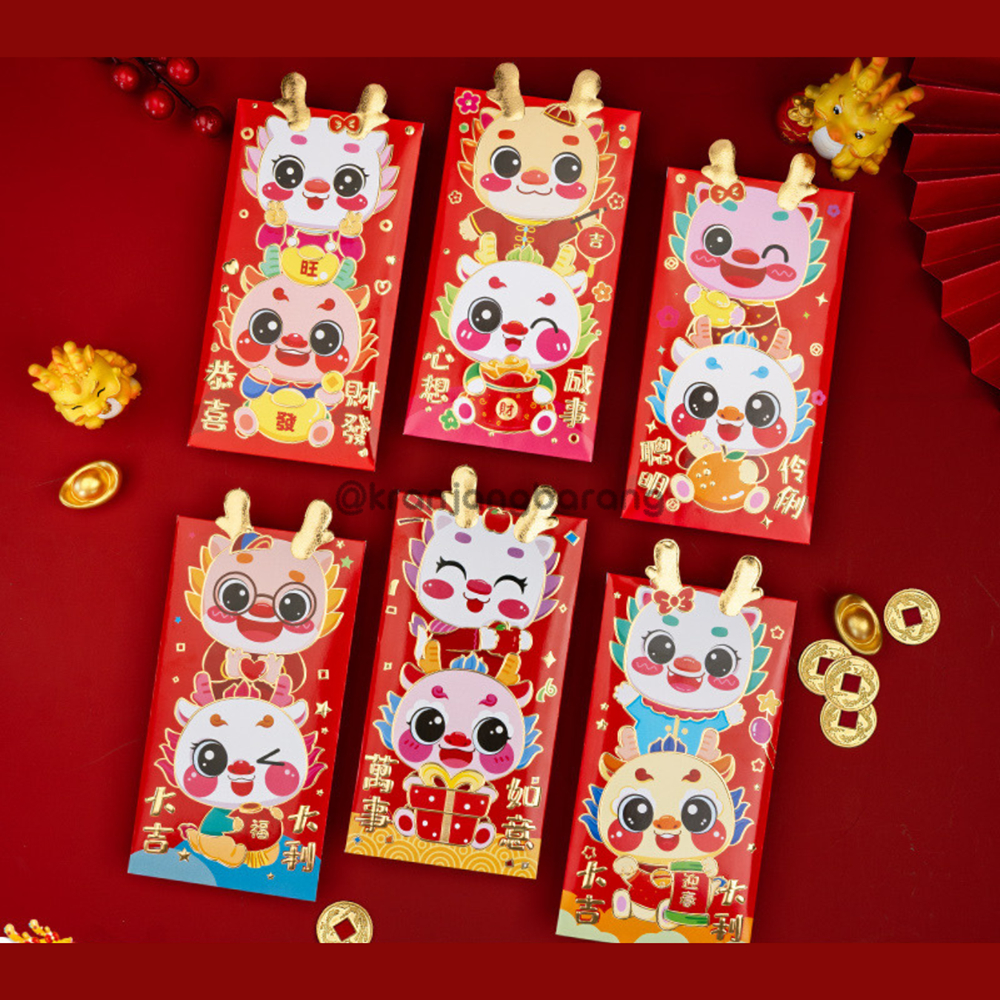 

Angpao Shio Naga 3D / Angpao Imlek 2024 / Red pocket 2024 / Angpau Dragon / Angpao Panjang