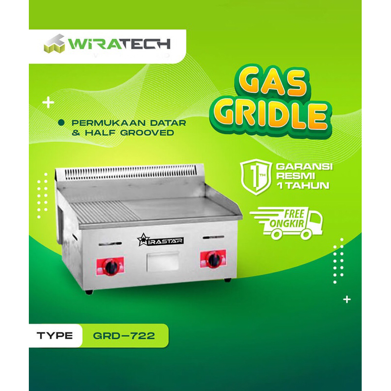 Wirastar Gas Griddle ( Half Grooved ) GRD-722 / Mesin Pemanggang