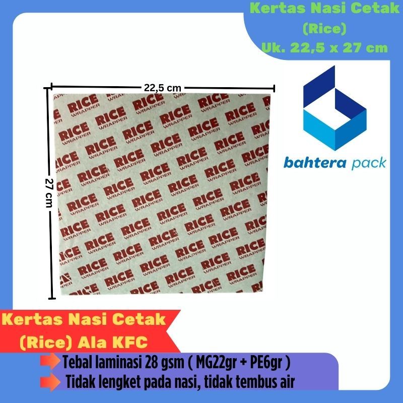 

Kertas Nasi Cetak Rice ala KFC Uk. 22.5 x 27 cm isi 500 pcs / 1 rim