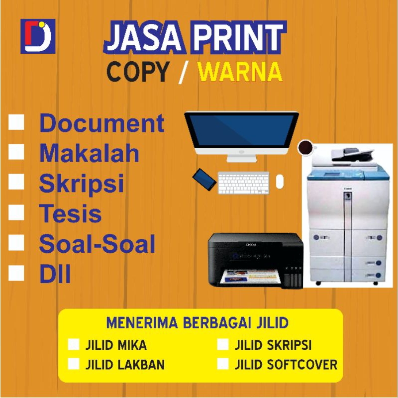 

Jasa Print Cetak Hitam Putih Warna Hvs A4 F4