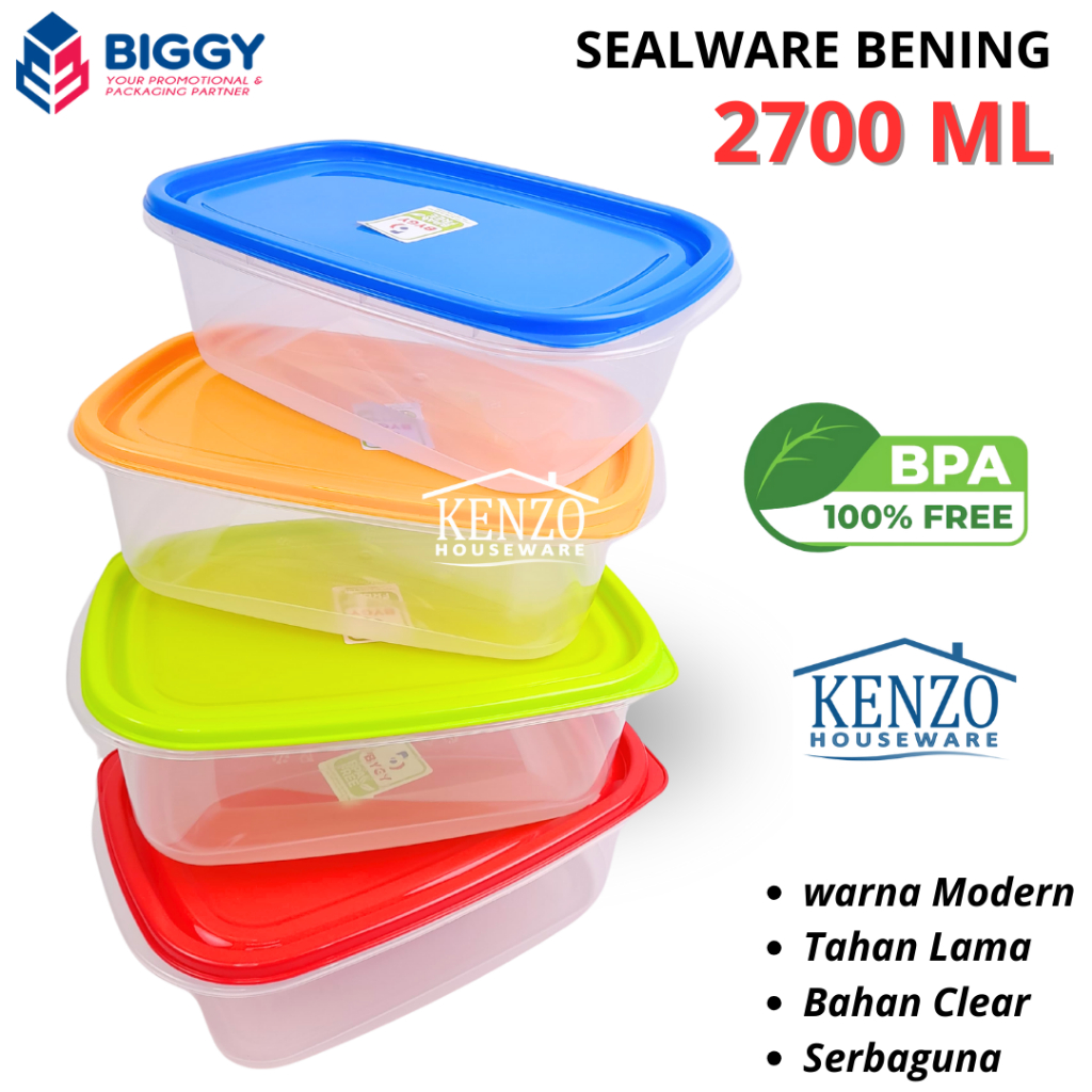 Tempat Kotak Bekal 1500 2000 2700 ML Toples Makanan Snack Bening Container Food BIGGY