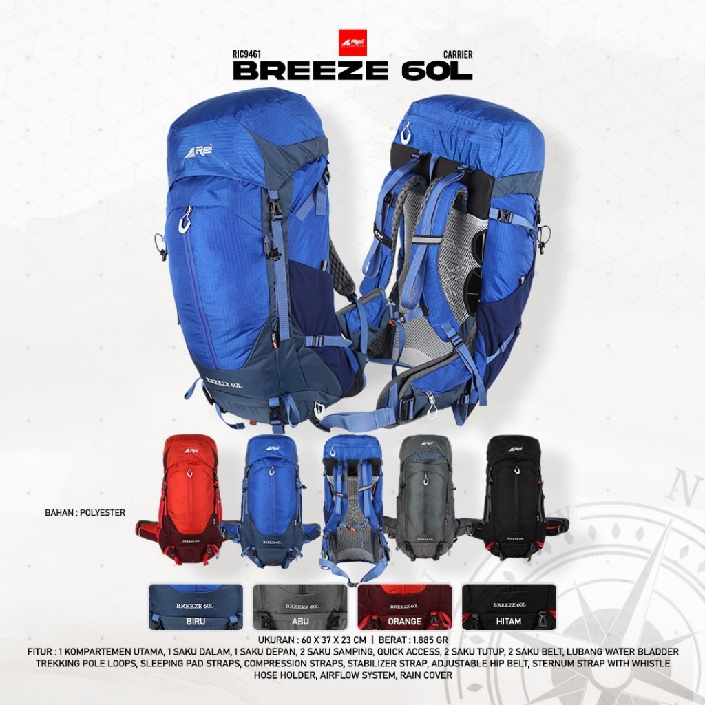 TAS GUNUNG CARRIER PREMIUM AREI BREEZE ORIGINAL BACKSISTEM JARING