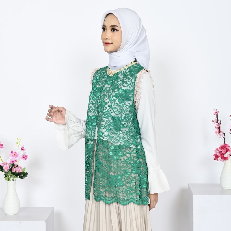OUTER BRUKAT SET DRESS KONDANGAN FREE IKAT PINGGANG DAN BROS CANTIK