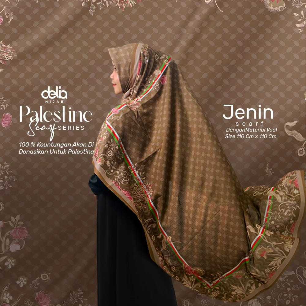 JENIN HIJAB SEGI EMPAT MOTIF SCARF PALESTINA BY DELIA HIJAB