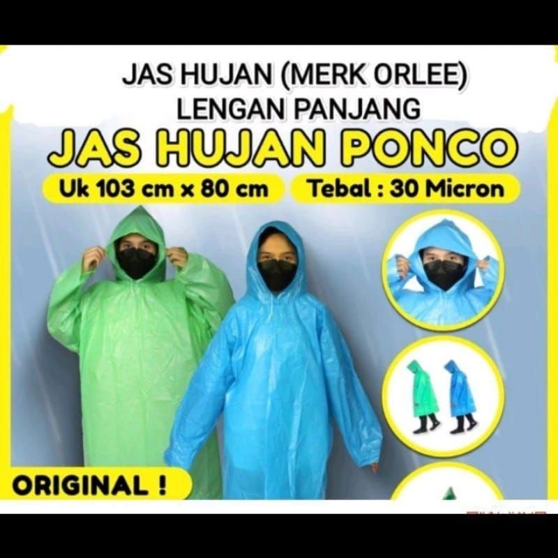 JAS HUJAN PONCO LENGAN ORLEE/JAS HUJAN PONCO /JAS HUJAN ORLEE