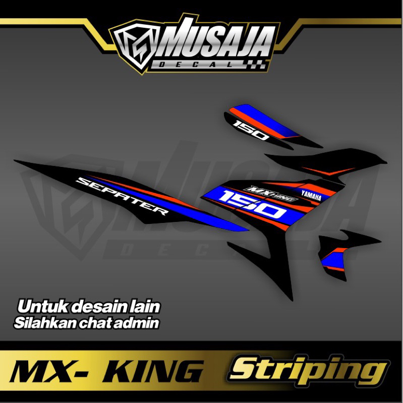 Striping mx king transparan uv merah biru non full body