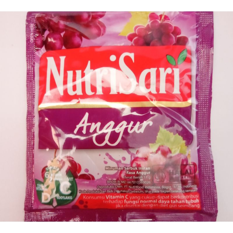 

nutrisari rasa anggur per renceng isi 10 sachet