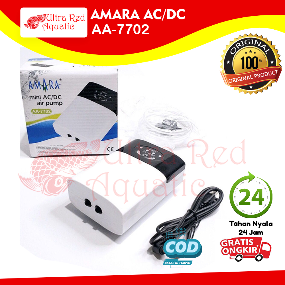 AERATOR OTOMATIS ACDC Amara 7702 Pompa Udara ACDC AC/DC aerator aquarium AA-7702