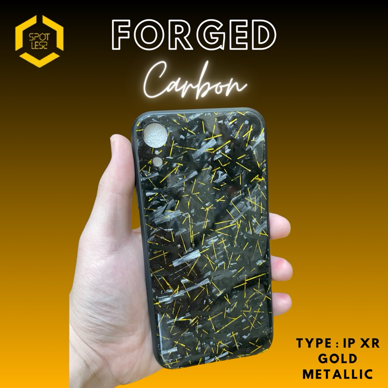 Case Iphone XR Gold Metallic Forged Carbon