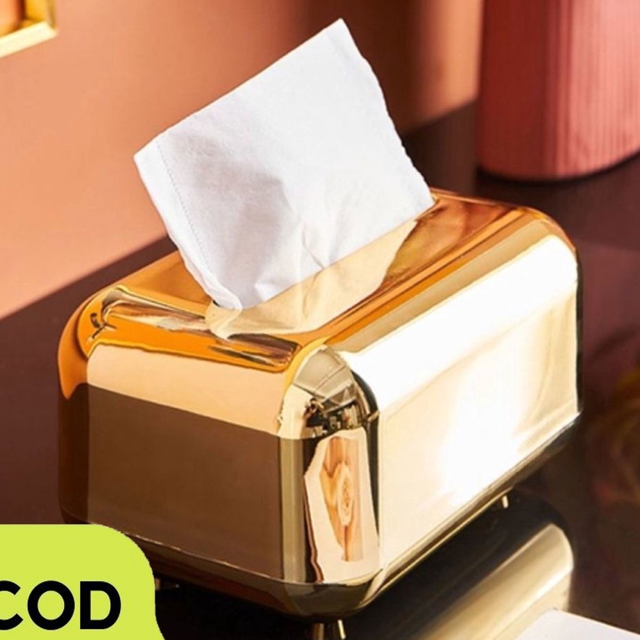 Produk CODTissue Box GoldKotak Tisu AestheticTempat Tisu Mobil MewahTissue Box GoldTempat Tisyu Mewa