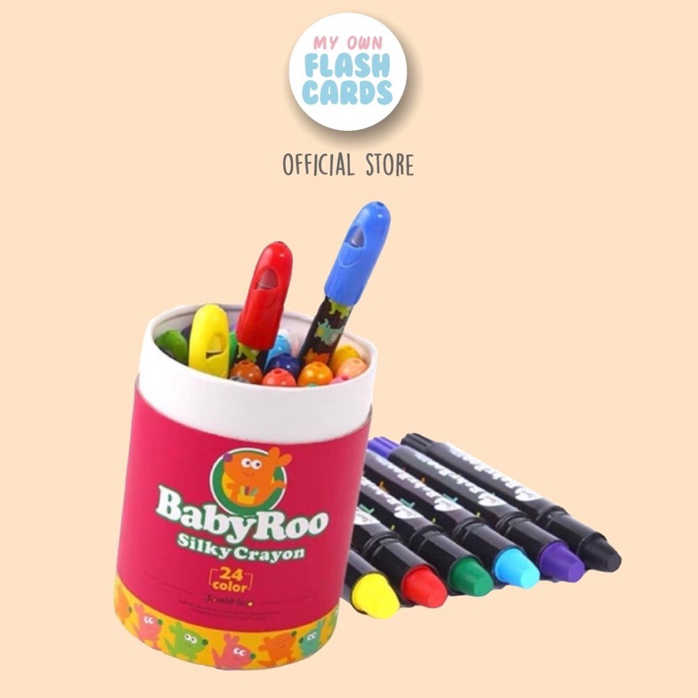 

Stok terbatas Joan Miro Babyroo Washable 6pcs 12pcs or 24pcs Silky Crayon Baby Roo Krayon Aman Body Face Painting 3N