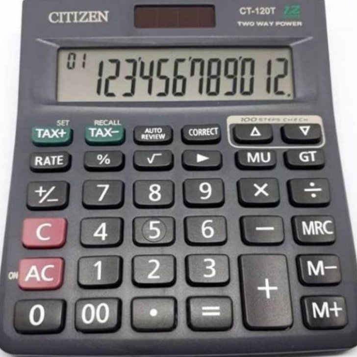 

TEARU Kalkulator Dagang Ukuran Besar Citizen CT12T 12 Dit 112 STEP pencetan angka nya Empuk