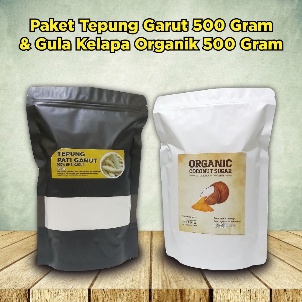 

Paket Tepung Umbi Garut Pati Irut Asli 500gr & Gula Kelapa Organik 500gr