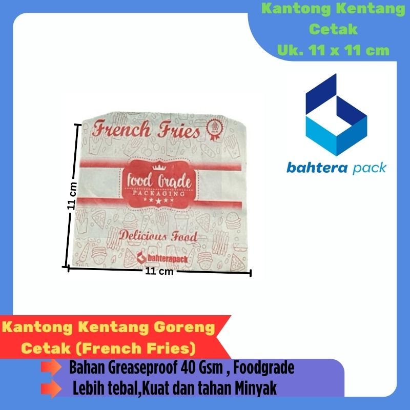 

Kantong Kentang Goreng Cetak (French Fries) Uk. 11 x 11 cm