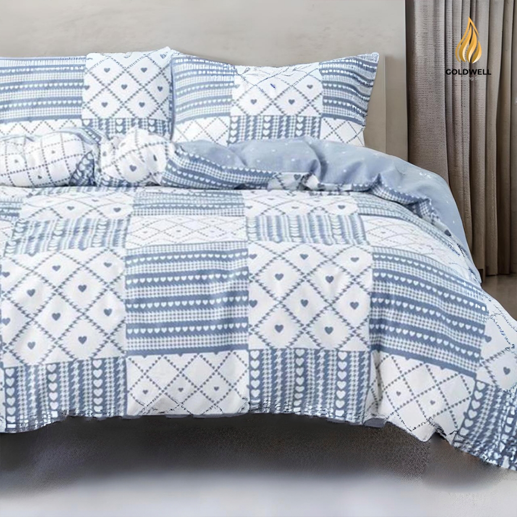 Sprei dan Bedcover Set Katun Jepang CVC Motif Bunga Aesthetic Original - Sprei Selimut Kasur Estetik