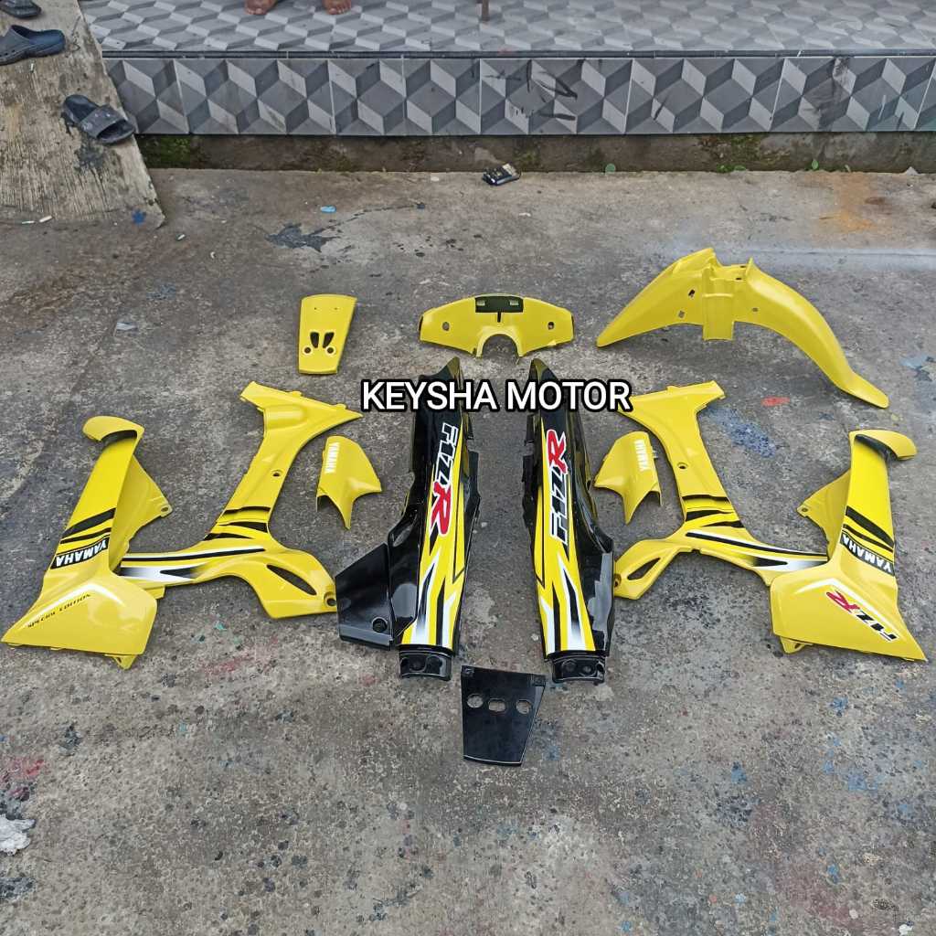 FULL BODY HALUS YAMAHA FIZ R FIZR KUNING HITAM SET STRIPPING