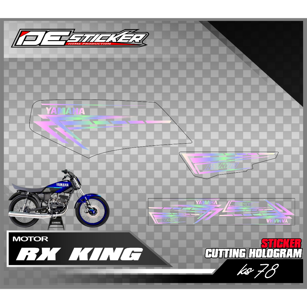 Sticker Cutting Hologram Motor Rx King - Cutting Rx King Pelangi Kode KS78