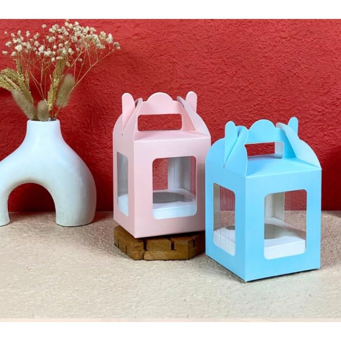 Gable box Cupcake/ Kotak handle + mika cupcake isi 1