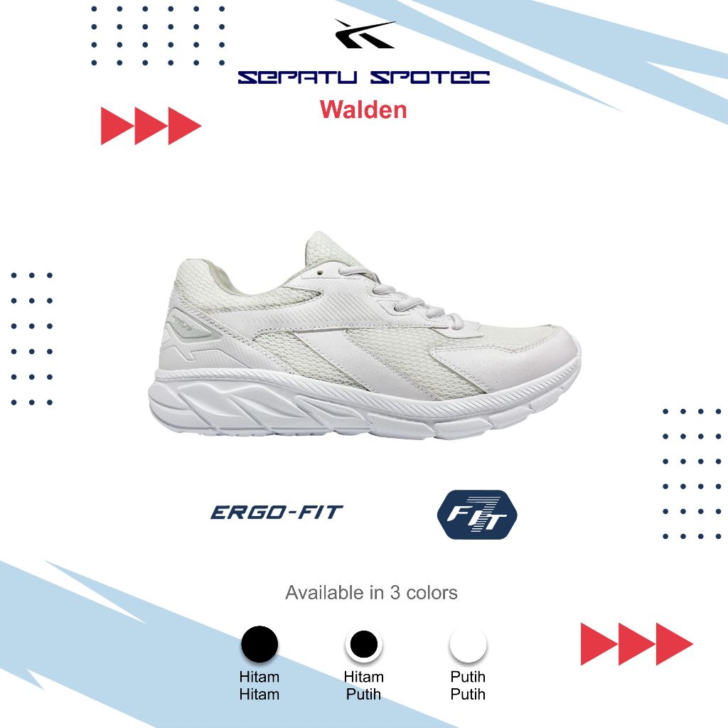SPOTEC Sepatu Sekolah WALDEN Putih - Putih
