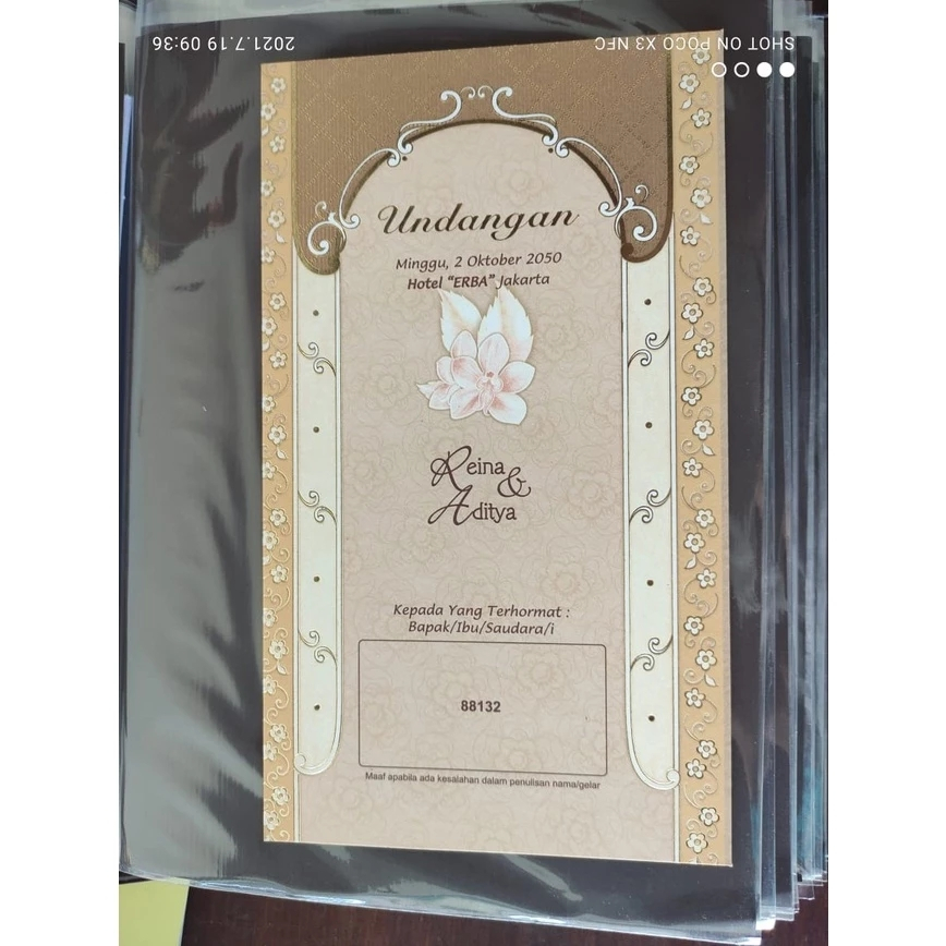 Undangan Pernikahan / Perkawinan Erba 88132