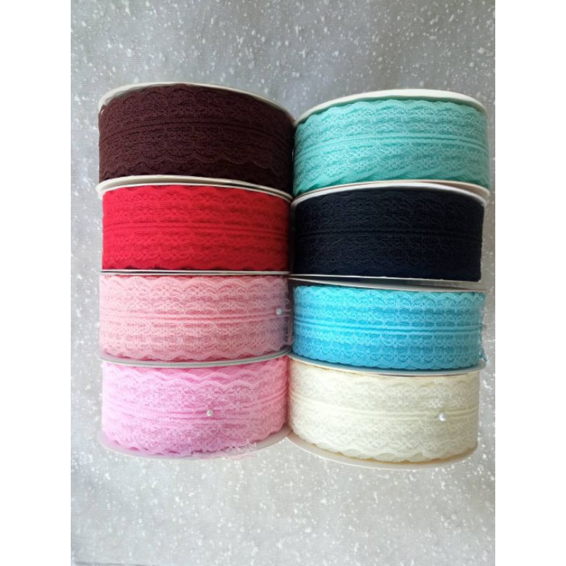 

Pita Renda Per Yard(90cm) Pita Renda Ribbon 5cm DIY Craft Tapes Card Wrapflower Bouquet Dekorasi Kado Korean Lace Ribbon