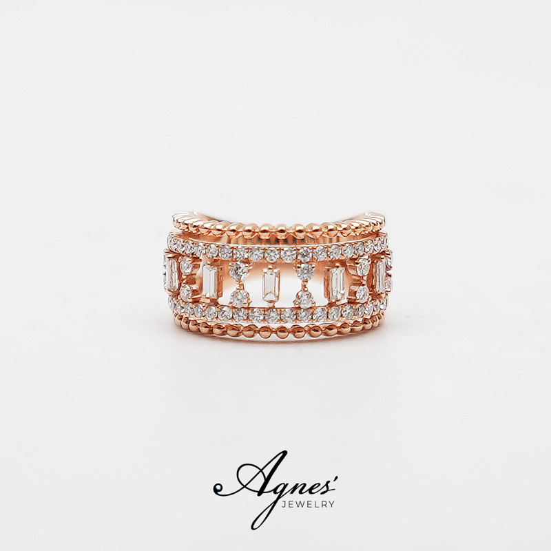 Agnes'Jewelry Cincin Berlian Baguette