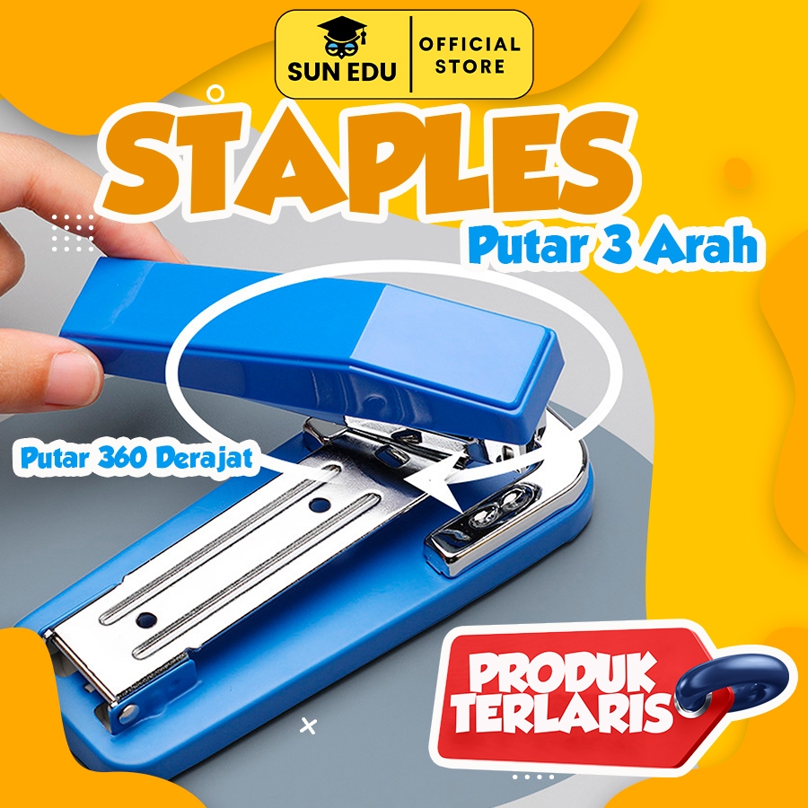 

Triple Stapler stepler rotatable/ Staples meja putar 3 arah besar/ Staples kantor