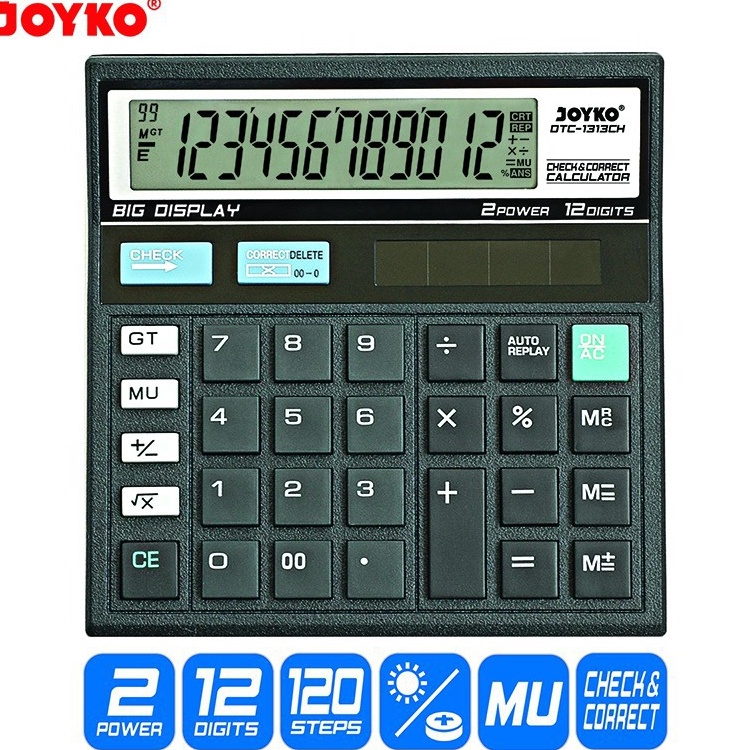 

JOYKO CALCULATOR 12 DIGITS KALKULATOR JOYKO DTC1313CH 12 ANGKA BERKUALITAS npj