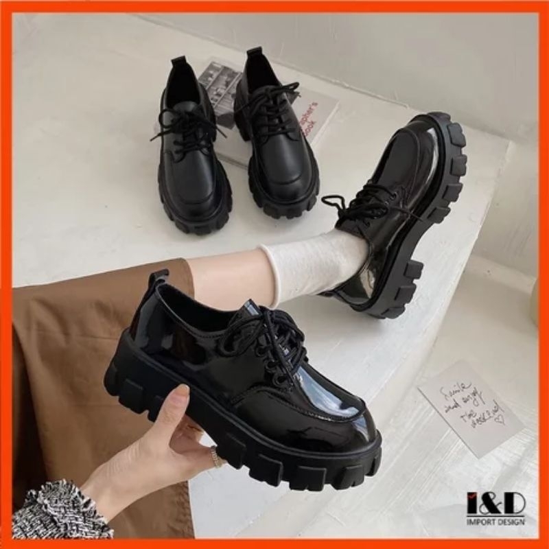 Raicell Sepatu Wanita Boots Hitam Kulit Sepatu Boots Wanita Korean Style