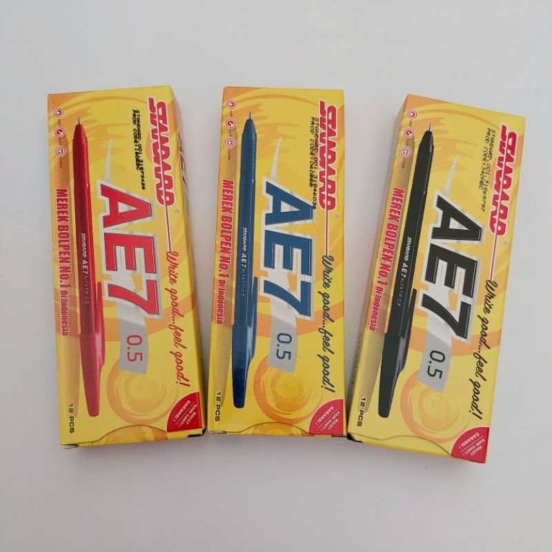 

(12 pcs) Bolpen/Pulpen/Ballpoint Standard AE7 0.5mm