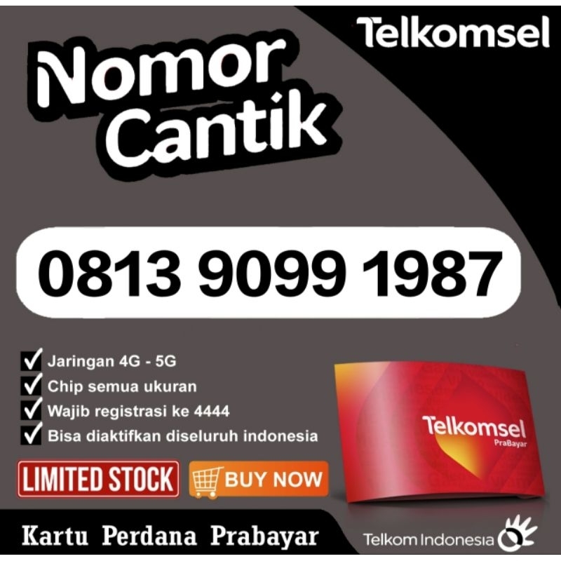 Kartu Perdana Telkomsel Simpati Nomor Cantik Angka Tahun Arema 1987