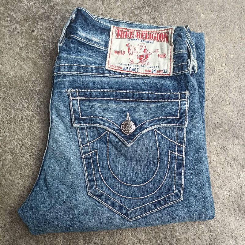 Celana Jeans Denim Second Bekas Branded Pl True Religion Joe Big T Size 34 Fit 38