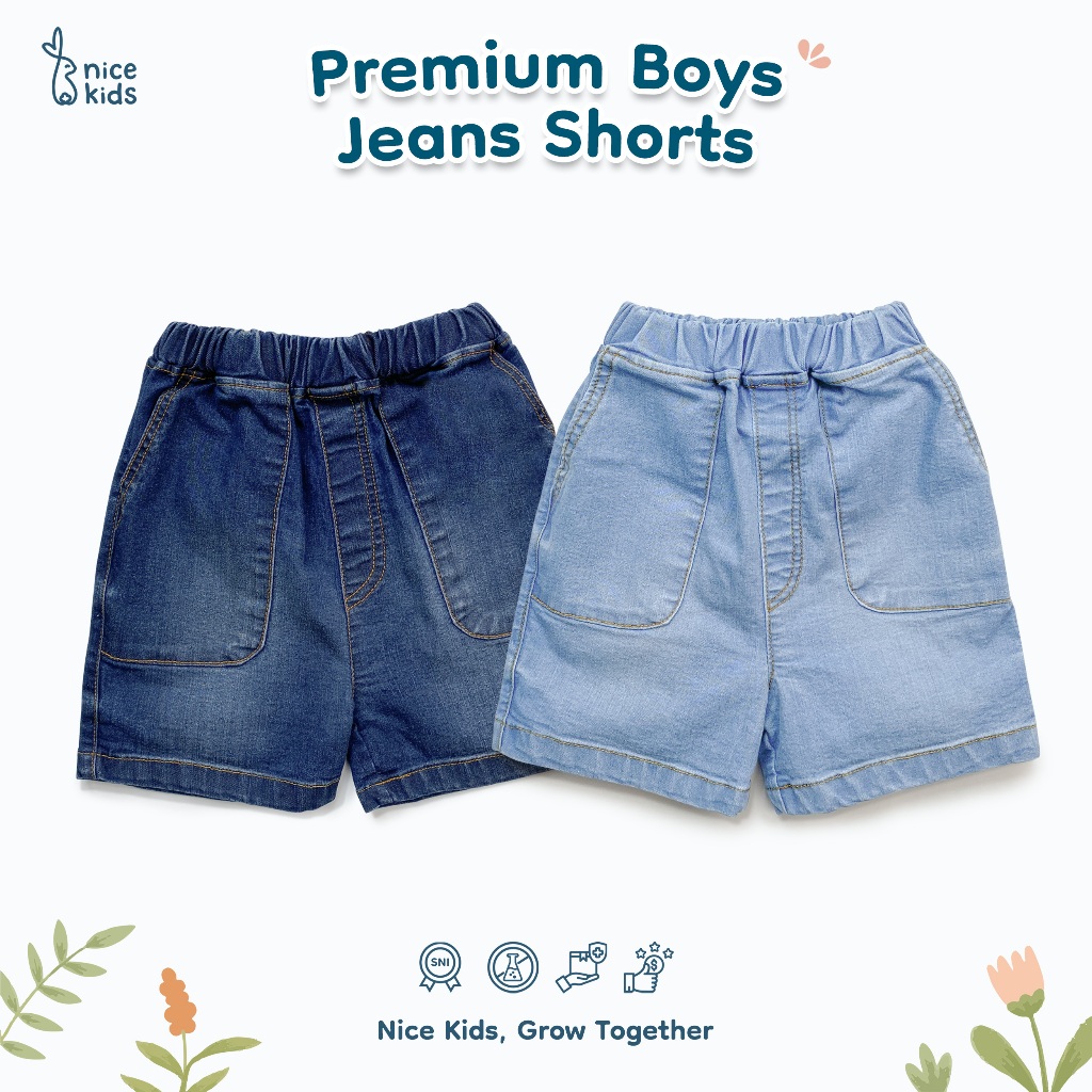 Nice Kids - Premium Boys Jeans Short Baby Kids Celana Pendek Anak Lak-laki 1-6 Tahun Bawahan Anak Laki-Laki Denim