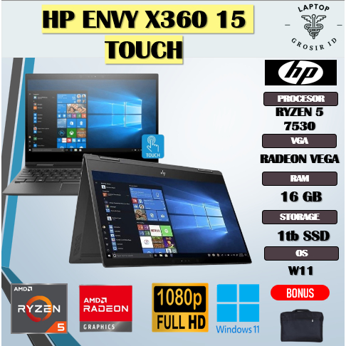 HP ENVY X360 15 TOUCH RYZEN 5 7530 16GB 1TB 15.6FHD IPS