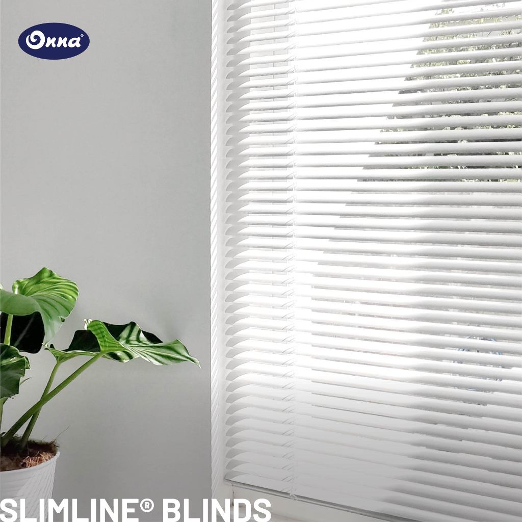 ONNA Slimline Blind Gorden / Tirai Jendela Horizontal Aluminium (Ukuran Custom)