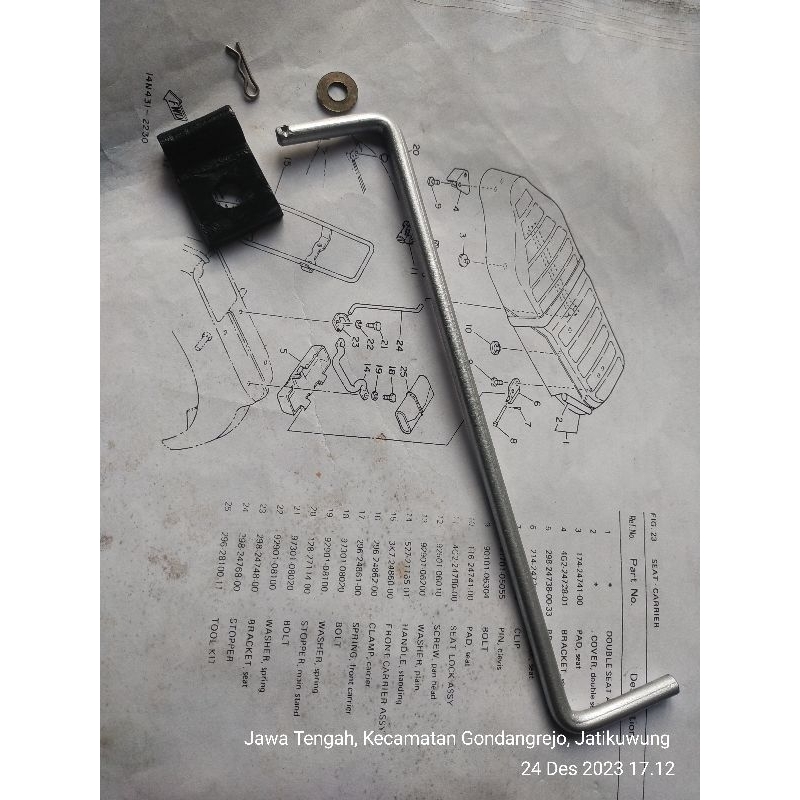 Tiang Jagrak Penyangga Jok Yamaha V50 V70 V75 v80 Autolube CDI Y80 LB80