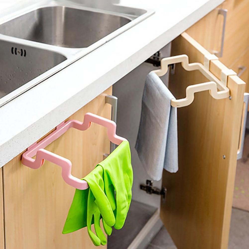 Bracket Holder Gantungan Kantong Kantung Plastik Sampah Kain Lap Gantung Meja Lemari Dapur