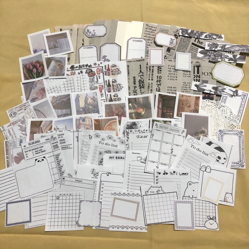 

Journal Kit White Gray Series 100pcs #(010)
