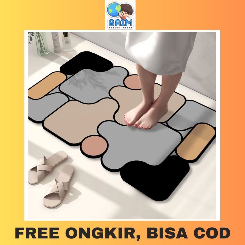 BAIM Keset Kaki Diatomite Nyerap Air Anti Slip Anti Bakteri Keset Kamar Mandi Alas Kaki Murah Lap